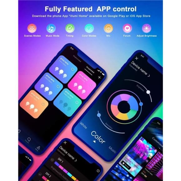 100 ft LED Lights for Bedroom with Remote Color Changing LED Strip Lights - Picture 5 of 7